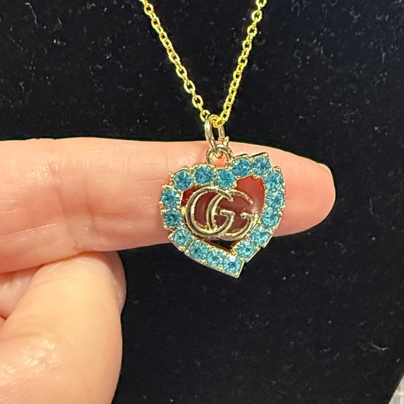 GUCCI Turquoise & Gold Charm on Gold Tone Necklace - Picture 1 of 11